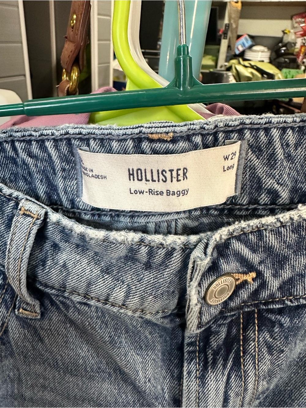 Hollister Light Blue Low-Rise Baggy Jeans